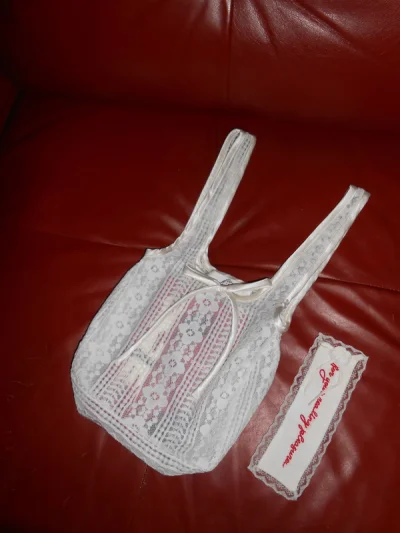 Photo of Library to Lingerie Bag and Bookmark in White on model, view 1
